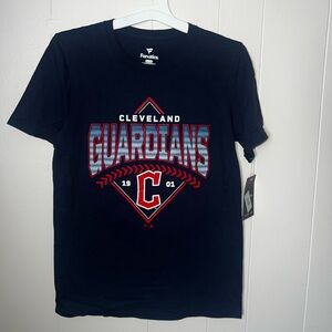 Cleveland Guardians MLB Men’s Size Small Navy Blue T-Shirt Fanatics- NWT